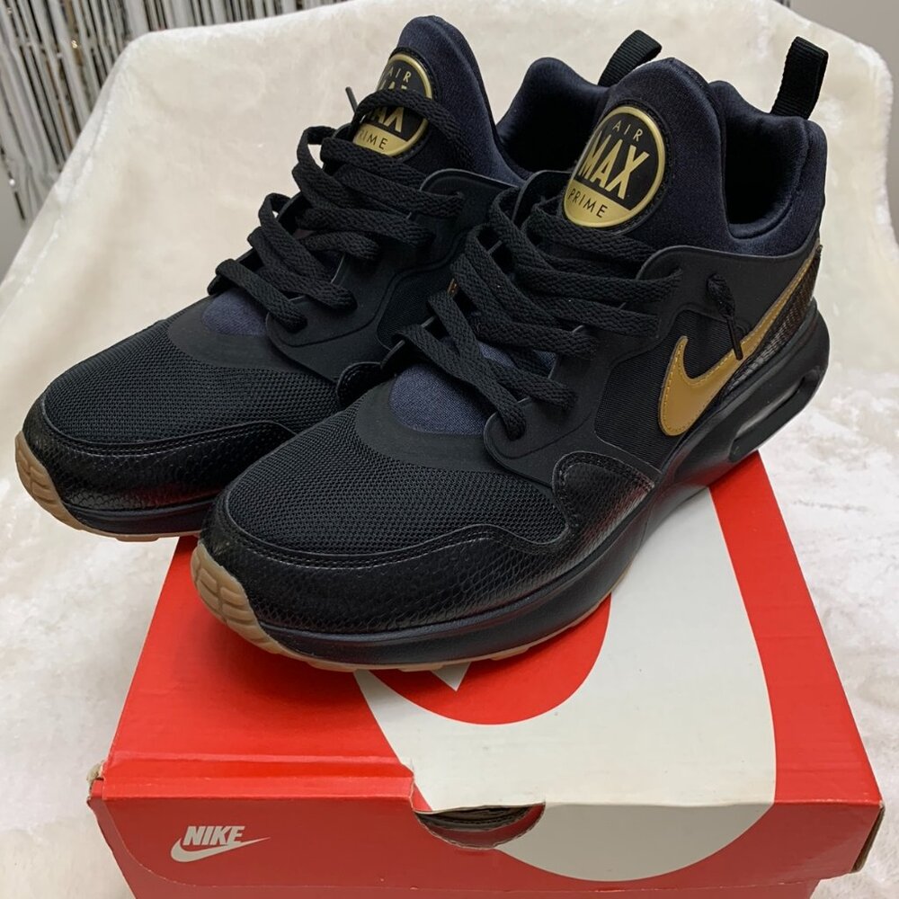 NIB! Nike Air Max Prime Sneakers 'Black Metallic Gold' Size 10.5 Mens